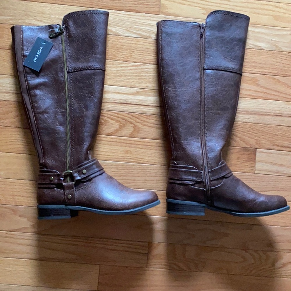 GBG guess brown wide calf riding boots